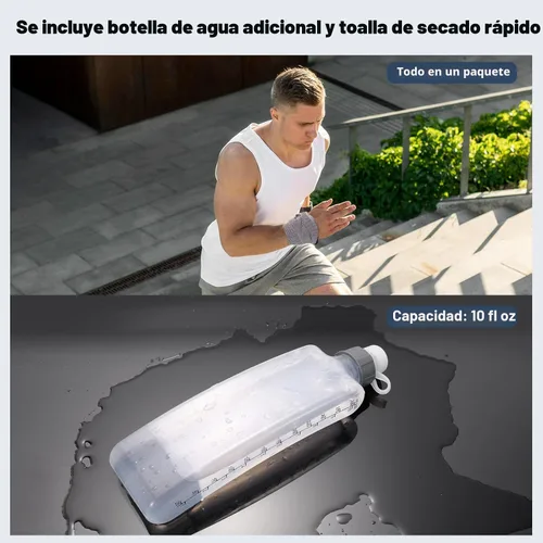 Miniatura 4 de Cinturón para correr definitivo para mujeres y hombres, a prueba de agua, riñonera con botella de agua, cinturones delgados para bolsa de correr