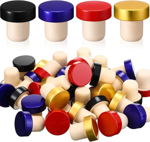 Miniatura 17 de Yookeer Tapón en forma de T de corcho para botellas de vino, tapón reutilizable para botellas de cerveza para manualidades