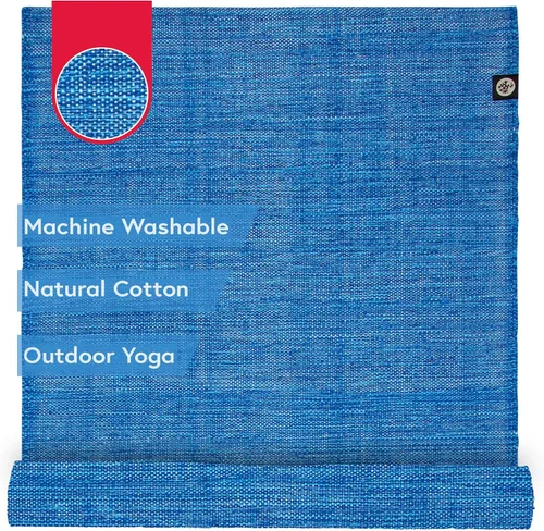 Miniatura 5 de Manduka Shala - Alfombra de yoga tejida a mano, ideal para viajes y meditación al aire libre, hecha con algodón reciclado, 71 x 26 pulgadas