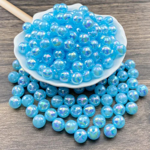 Miniatura 2 de 800 piezas 6mm cuentas de perla AB coloridas brillantes de plástico sueltas para manualidades cuentas espaciadoras para joyería, aretes, pulseras