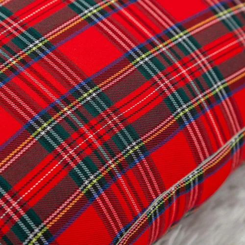 Miniatura 3 de Paquete de 2 fundas de almohada de cuadros rojos para decoración navideña, fundas de almohada a cuadros de búfalo, fundas de almohada de tartán