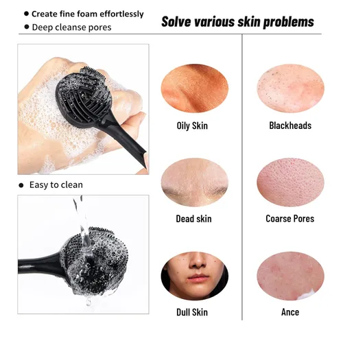 Miniatura 5 de Cepillo exfoliante de labios de silicona de doble cara, herramienta exfoliante de labios de silicona suave, removedor de puntos negros