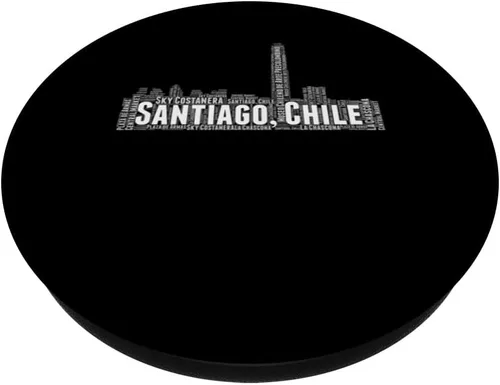 Miniatura 2 de Santiago Chile Palabra Nube Arte Horizonte Paisaje urbano PopSockets intercambiables PopGrip