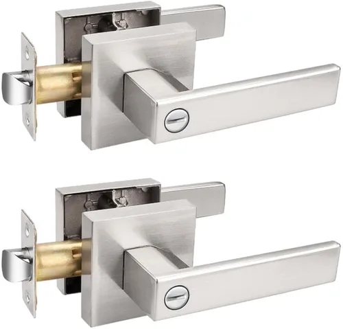 Miniatura 13 de Probrico Manijas de Puerta Negras Planas de Servicio Pesado Palancas Cuadradas de Privacidad para Puertas Interiores Manijas de Puerta para Negro
