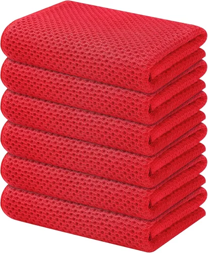Miniatura 141 de Kitinjoy - Paños de cocina de 100 % algodón, tela de tejido gofrado, paño de limpieza ultrasuave, absorbente y de secado rápido. Gris Oscuro
