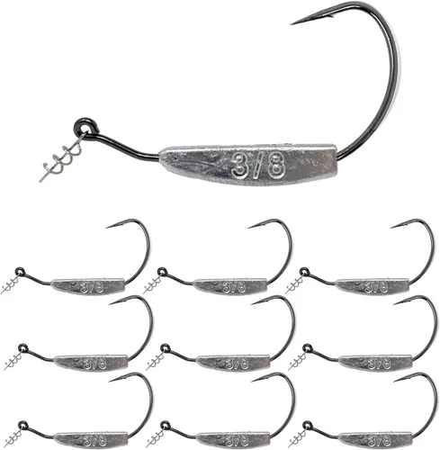 Miniatura 14 de Reaction Tackle Ganchos de pesca con peso para pesca de lubina, anzuelos de pesca sin malas hierbas con bloqueo giratorio para agua dulce y salada