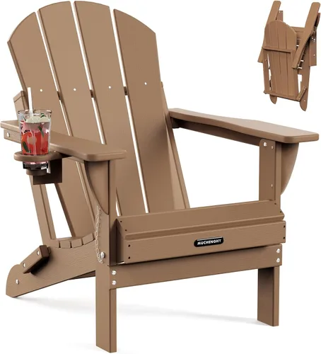 Miniatura 49 de MUCHENGHY Sillas Adirondack plegables, sillas de patio, sillas de césped, silla para exteriores, silla Adirondack de plástico, hoguera, resistente a