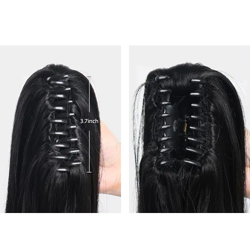 Miniatura 183 de Extensiones de cola de caballo de cabello rubio, extensiones de cola de caballo para mujer, pinza de extensiones de cabello rizado de 12 pulgadas