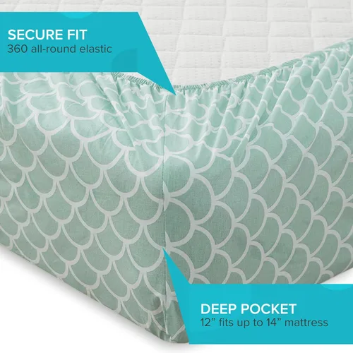 Miniatura 57 de Comfort Spaces Sábanas 100% algodón tamaño King, transpirables, naturalmente frescas, sábanas de algodón suave con bolsillo elástico de 14 pulgadas
