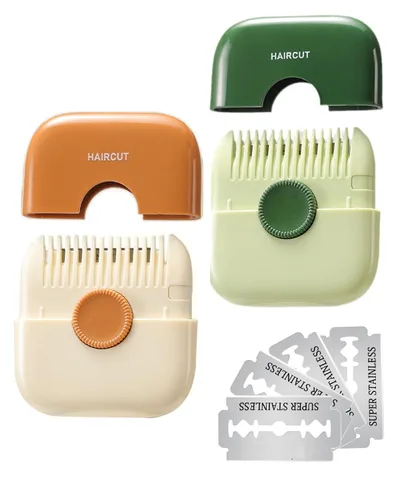 Miniatura 10 de Peine de corte de pelo 2 en 1, flequillo manual para niñas y mujeres, cortador de peine de doble cara (1 paquete, gris)