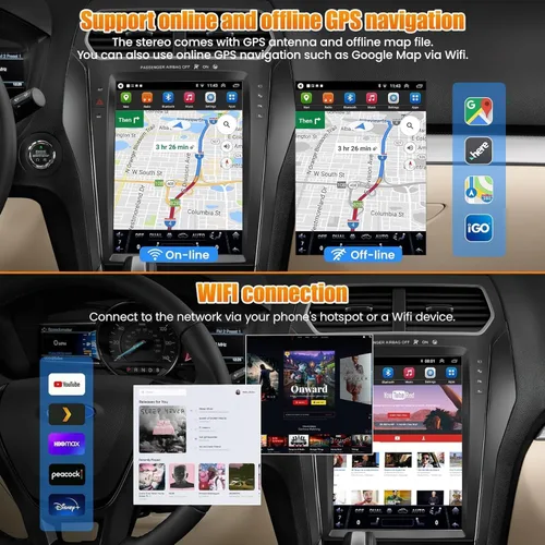 Miniatura 6 de para Ford Explorer 2011-2019 Radio de Coche Android 15 2+64 8 núcleos, Radio de Coche con Pantalla Táctil IPS de 12.1" Integrado GPS Inalámbrico