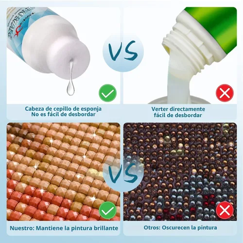 Miniatura 5 de Sellador de pintura de diamantes, paquete de 2 unidades de 240ML, sellador de pegamento para pintura de diamantes 5D, efecto permanente de sujeción