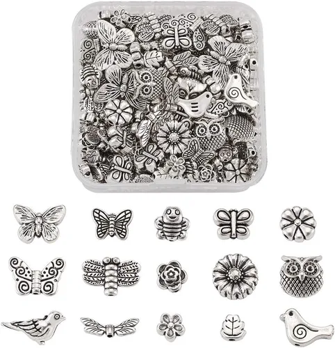 Miniatura 10 de Cheriswelry 100 cuentas de aleación de cruz tibetana, cuentas sagradas de metal antiguo crucifijo dorado antiguo, 10 estilos para collares