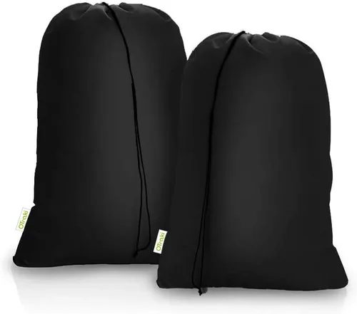 OTraki Bolsas de lavandería XL de viaje, paquete de 2 de 28 x 45 pulgadas, de uso pesado con cordón de ajuste, gran bolsa organizadora resistente a