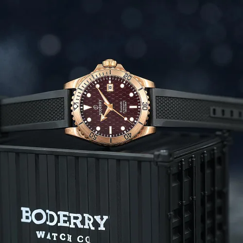 Miniatura 4 de BODERRY Relojes de buceo automáticos japoneses originales para hombre, caja de bronce con cristal de zafiro, reloj de pulsera mecánico impermeable