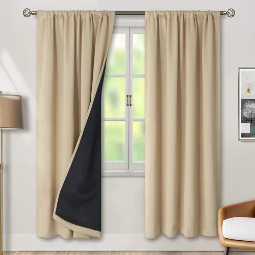 Miniatura 72 de BGment - Cortinas opacas para sala de estar de 63 pulgadas de largo, juego de 2 paneles, cortinas para oscurecer toda la habitación, cortinas