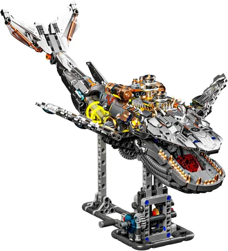Miniatura 8 de Mov stone Cowboy - Juego de construcción de cocodrilo con cabeza articulada, compatible con Lego adultos, manos, pies y mandíbula, 1503 piezas