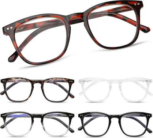Miniatura 10 de Gafas de Lectura para Mujeres, Lentes con Bisagra de Resorte Anti Fatiga Visual, Gafas de Moda con Estampado de Patrón, Lentes de Trampa