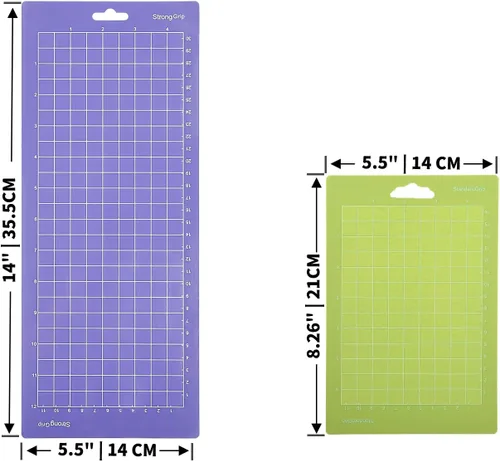 Miniatura 2 de THANMAO Alfombrilla de corte de 4.5 x 12 pulgadas + 4.5 x 6.5 pulgadas, agarre ligero azul, agarre estándar verde, agarre fuerte morado