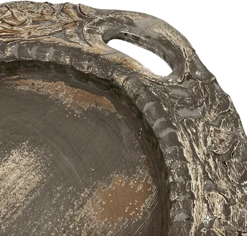 Miniatura 2 de Bandeja de madera tallada a mano de 24 pulgadas