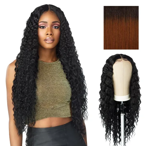 Miniatura 9 de Sensationnel Butta Lace Wigs - Unidad 3 Extra Ancha Raya Profunda de 5 Pulgadas Peluca Sintética Línea de Cabello Predesfilada Sin Pegamento Frente