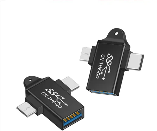 Adaptador 2 en 1 tipo C y Micro USB a USB 3.0 - Soporta función OTG
