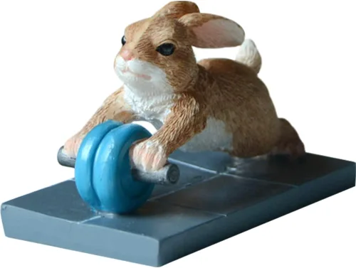 Miniatura 8 de WAYUTO Bonita figura de animal de resina, figura de cerdo de fitness, estatua de jardín, encantador, cerdito, miniatura, juguetes, casa de muñecas
