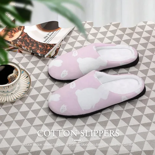 Miniatura 5 de Pantuflas de algodón suave para mujer, lavables, para dormitorio, suela de goma antideslizante