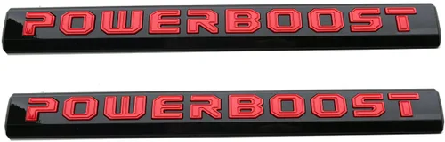 2 calcomanías POWERBOOST con emblema en letras para puerta izquierda, placa de identificación de repuesto para F-150 2019-2023 (Rojo)
