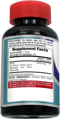 Miniatura 9 de Laboratorio Boro 10 mg 240 porciones Suplemento de boro