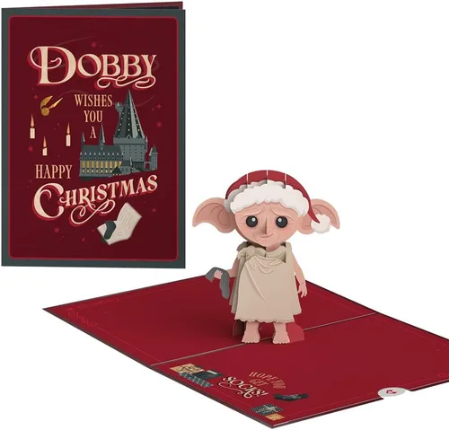 Lovepop Harry Potter Dobby - Tarjeta desplegable de Navidad para ella y él, tarjetas de felicitación 3D de vacaciones para niños, niñas, hombres y