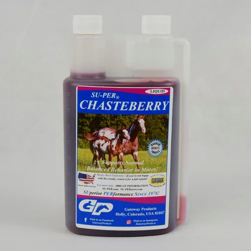 SU-PER Suplemento de Chasteberry para caballos, apoya la regulación hormonal y la función saludable de las glándulas pituitarias en yeguas -