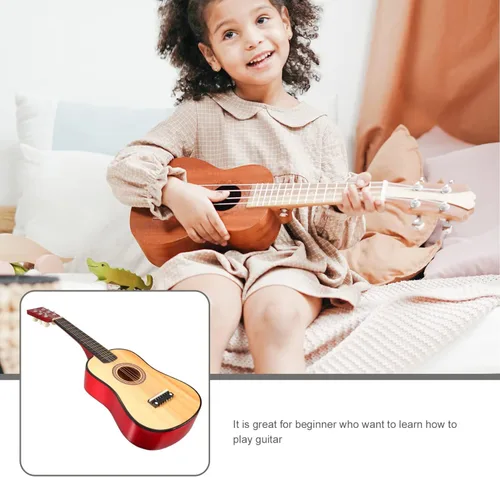 Miniatura 5 de Kisangel Guitarra acústica popular de 23.22 pulgadas, guitarra de 6 cuerdas para principiantes para niños y adultos, instrumento musical de tilo