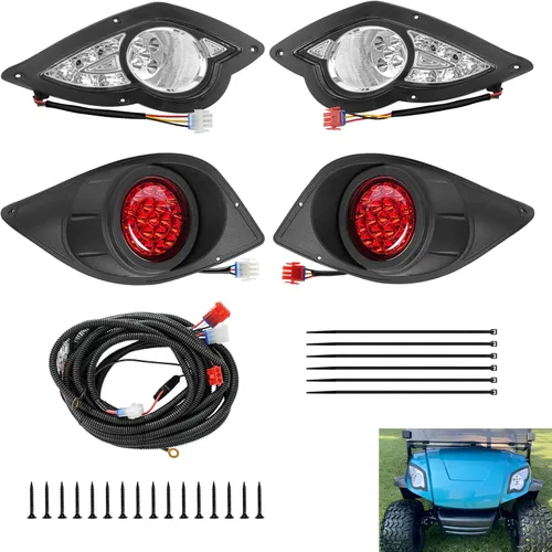 Drive-up Kit de luces LED para carrito de golf para Yamaha G29 2007-2016 modelos a gas o eléctricos Deluxe Yamaha Faros delanteros y traseros (12