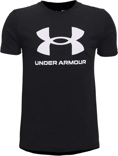 Under Armour Camiseta de manga corta con logotipo deportivo para niño