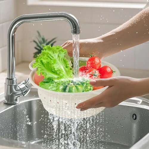 Miniatura 3 de Kkioiome Coladores y coladores, colador plegable de silicona para fregadero, 13 pulgadas, coladores y coladores para cocina, escurridor grande