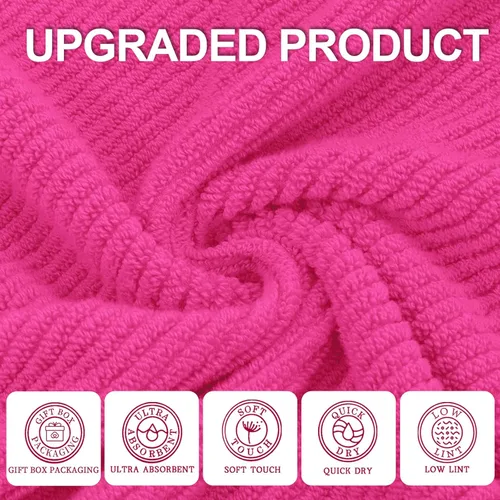 Miniatura 109 de VOOVA & MOVAS Toallas de mano blancas - 100% algodón Ligeras Gruesas Secado rápido Suaves Absorbentes, paquete de 4 piezas grandes de 18