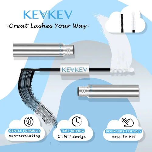 Miniatura 4 de KevKev Pegamento de pestañas impermeable con cepillo de pestañas, removedor de pestañas, hisopos de algodón, pegamento para pegar y sellar pestañas