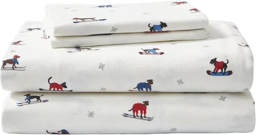 Miniatura 23 de Eddie Bauer - Sábanas individuales, juego de ropa de cama de franela de algodón, cepillada para mayor suavidad, decoración acogedora para el hogar