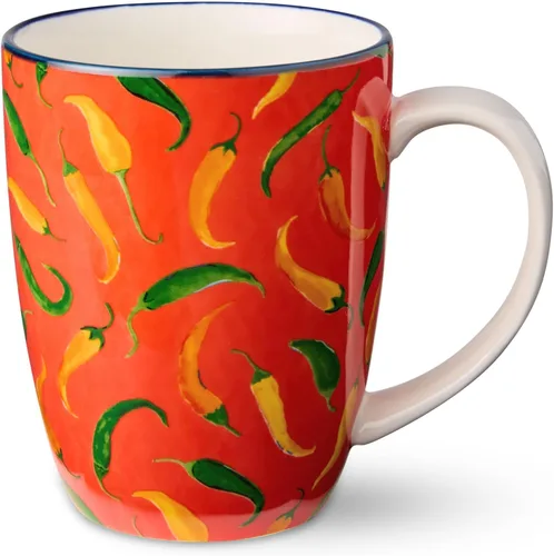 Miniatura 2 de Certified International Caliente - Tazas de 14 onzas, juego de 6, vibrantes patrones de chile y suroeste, porcelana duradera con asas cómodas