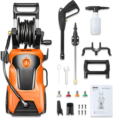 Miniatura 3 de DNA MOTORING TOOLS-00230 Lavadora a Presión Eléctrica de Hasta 2176 PSI de Presión, 2.4 GPM de Flujo Máximo para Limpieza de Jardín y Automóvil