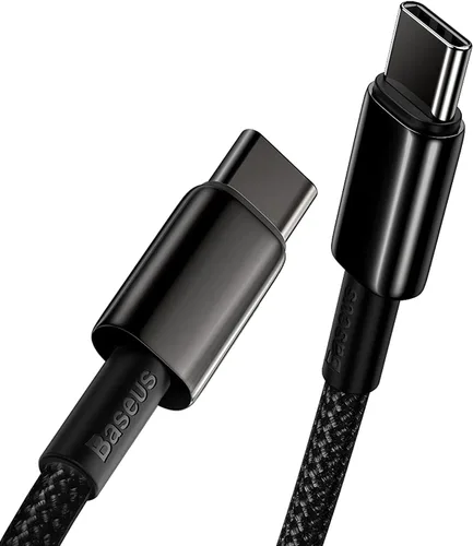 Baseus Cable USB C, Cable Cargador USB C de 100W PD 5A QC 4.0 de Carga Rápida, Cordón Cargador Tipo C de Aleación de Zinc y Nylon Trenzado para
