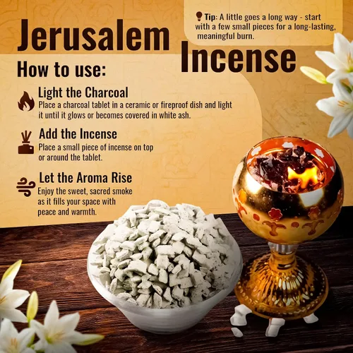 Miniatura 2 de Incienso de la Iglesia Ortodoxa Griega – Incienso de resina Livani con aroma a acacia dulce de Tierra Santa de Jerusalén – Lágrimas aromáticas