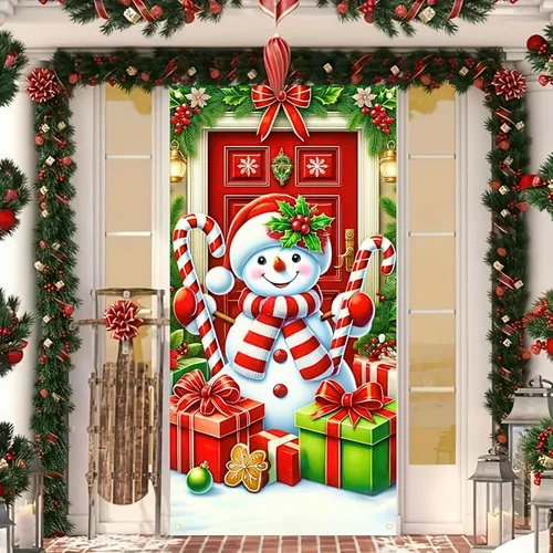 Miniatura 12 de Cartel de porche con decoración de cachorro de Navidad, trío festivo, Schnauzers en suéteres navideños, perfecto para interiores y exteriores