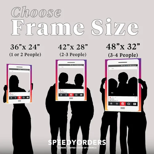 Miniatura 3 de Personalizar el teléfono celular Social Media Frame Photo Stand Prop - tamaños 36x24, 48x36; Fiesta personalizada Social Banner Decoración