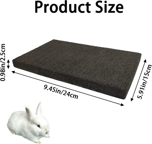 Miniatura 6 de BNOSDM Almohadillas de garra de conejo, almohadillas para rascar conejo, piedra de lava de hámster natural para rechinar dientes, tablero rascador