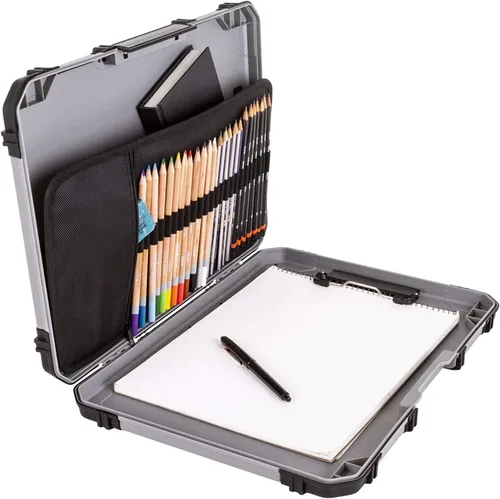 ArtBin 6838AG - Tablero de dibujo, superficie de dibujo portátil con almacenamiento interno de arte y manualidades, color gris