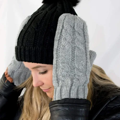 Miniatura 4 de isotoner Guantes Sherpasoft de punto trenzado grueso para mujer