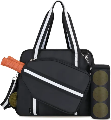 Miniatura 9 de Bolsa para Pickleball para Hombres y Mujeres con Bolsillo para Cubierta de Remo, Bolsa Externa para Bolas y Correa de Hombro Ajustable con Gancho
