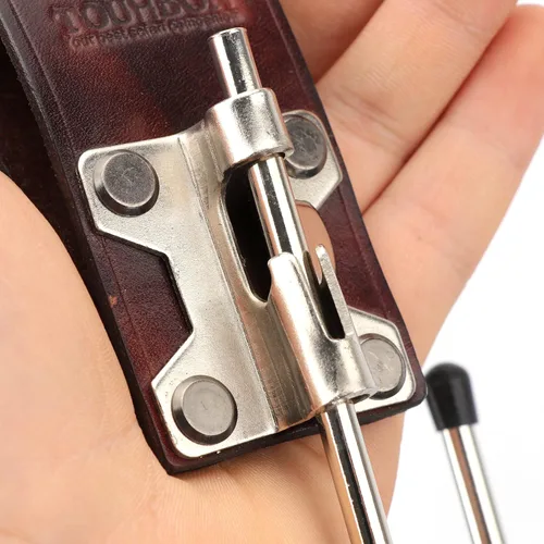 Miniatura 6 de TOURBON Soporte de taladro de cuero para cinturón Herramienta Gancho Holster